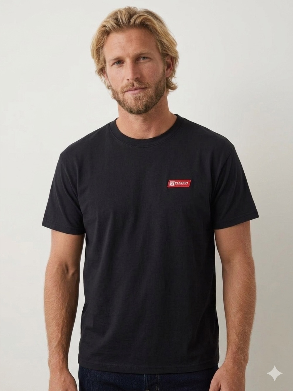 Playboy by PacSun Mens Black Short Sleeve International Logo Patch T-Shirt S